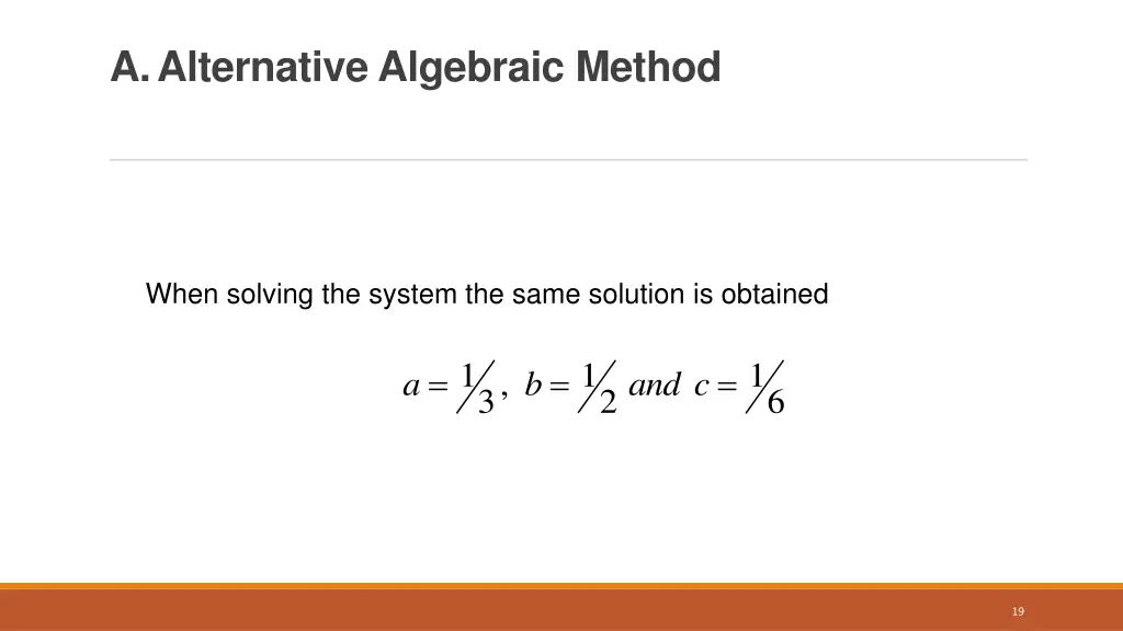 a alternative algebraic method 1