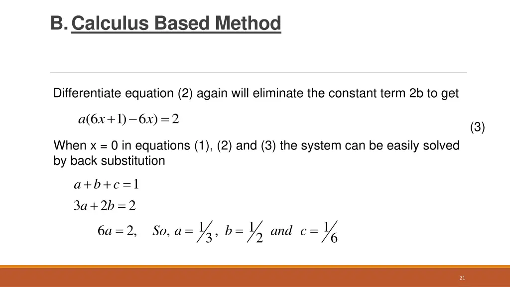 b calculus based method 1