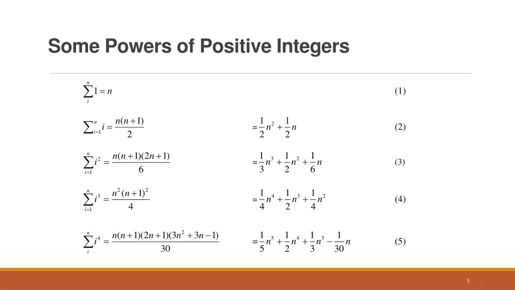 some powers of positive integers