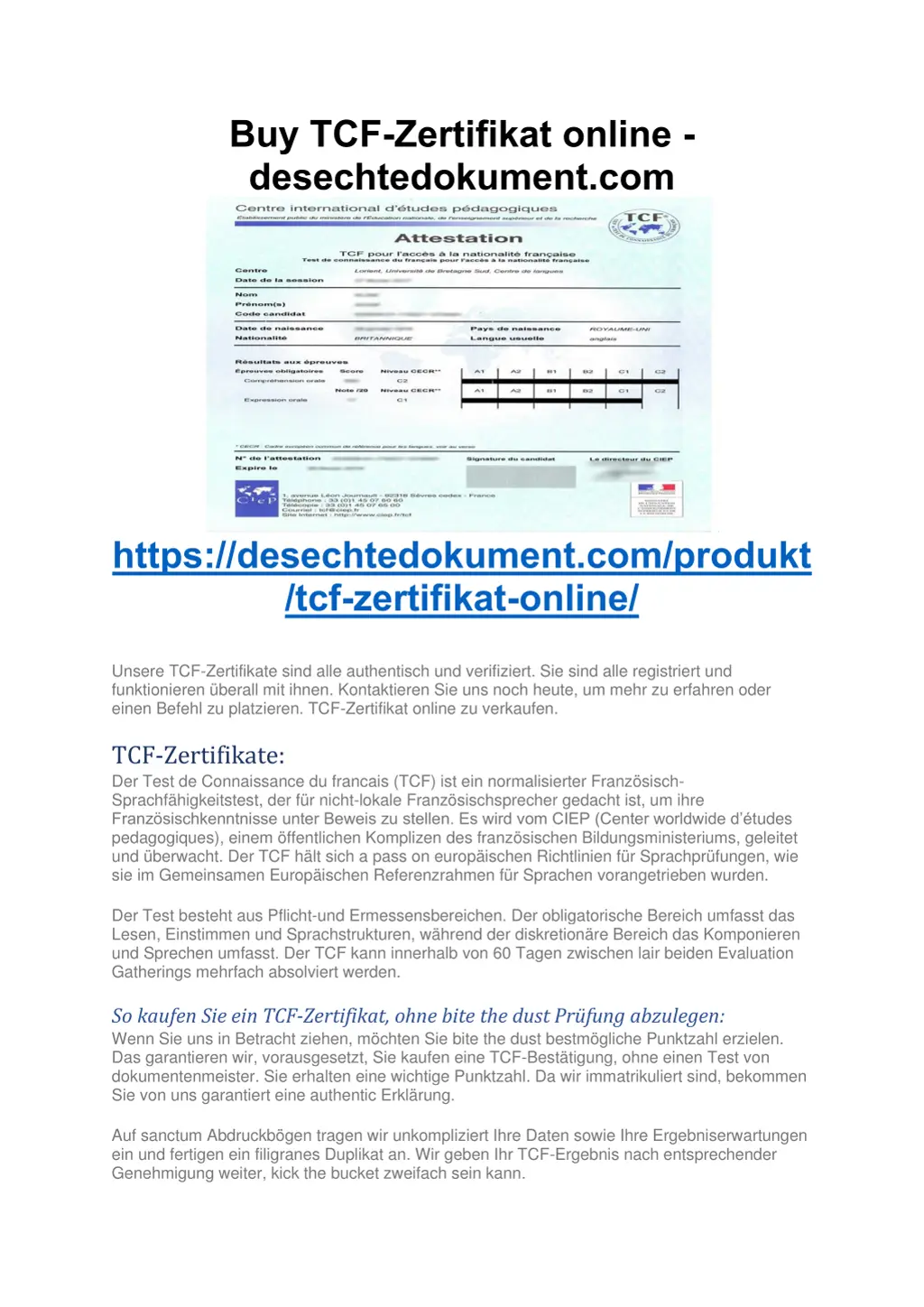 buy tcf zertifikat online desechtedokument com