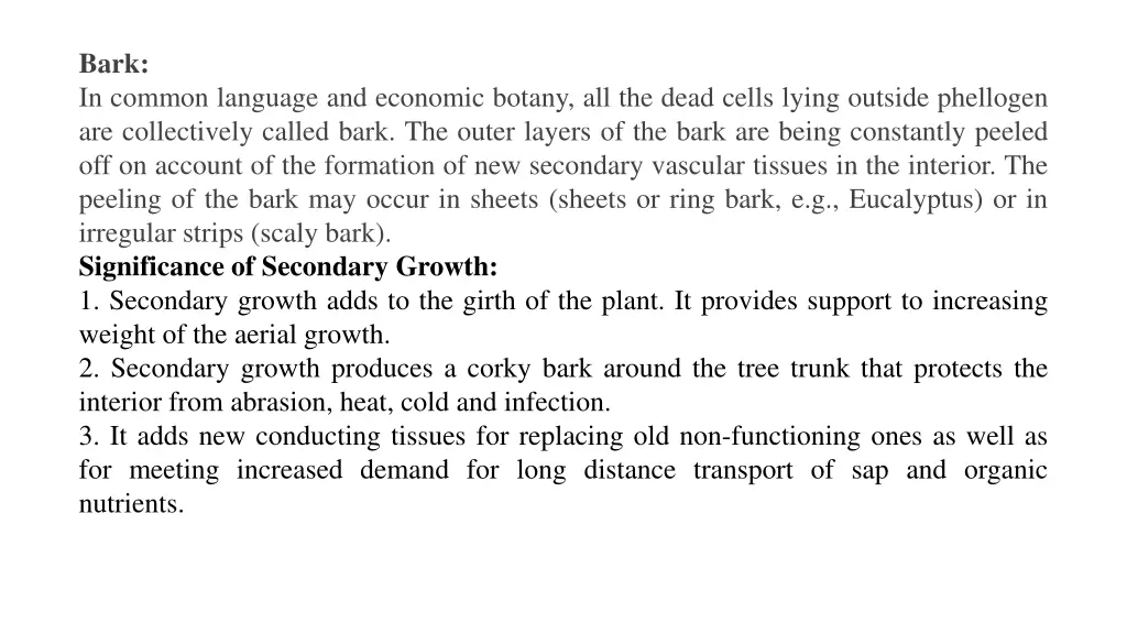 bark in common language and economic botany