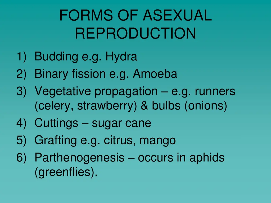 forms of asexual reproduction