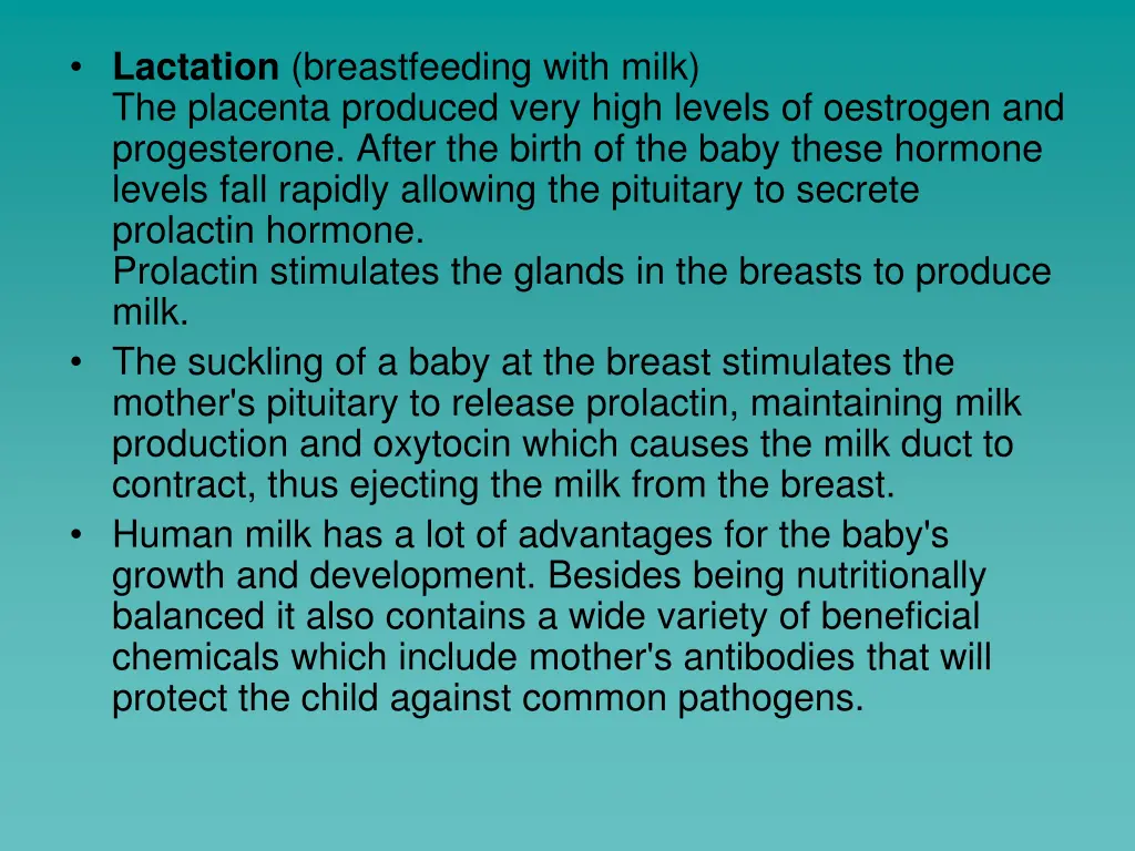 lactation breastfeeding with milk the placenta