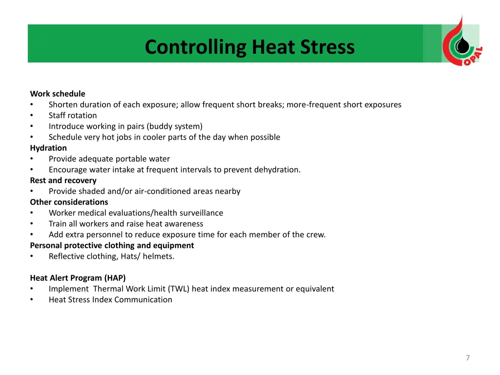 controlling heat stress 1