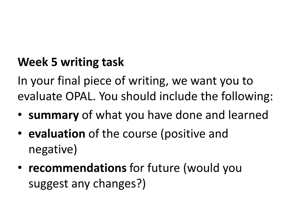 week 5 writing task in your final piece