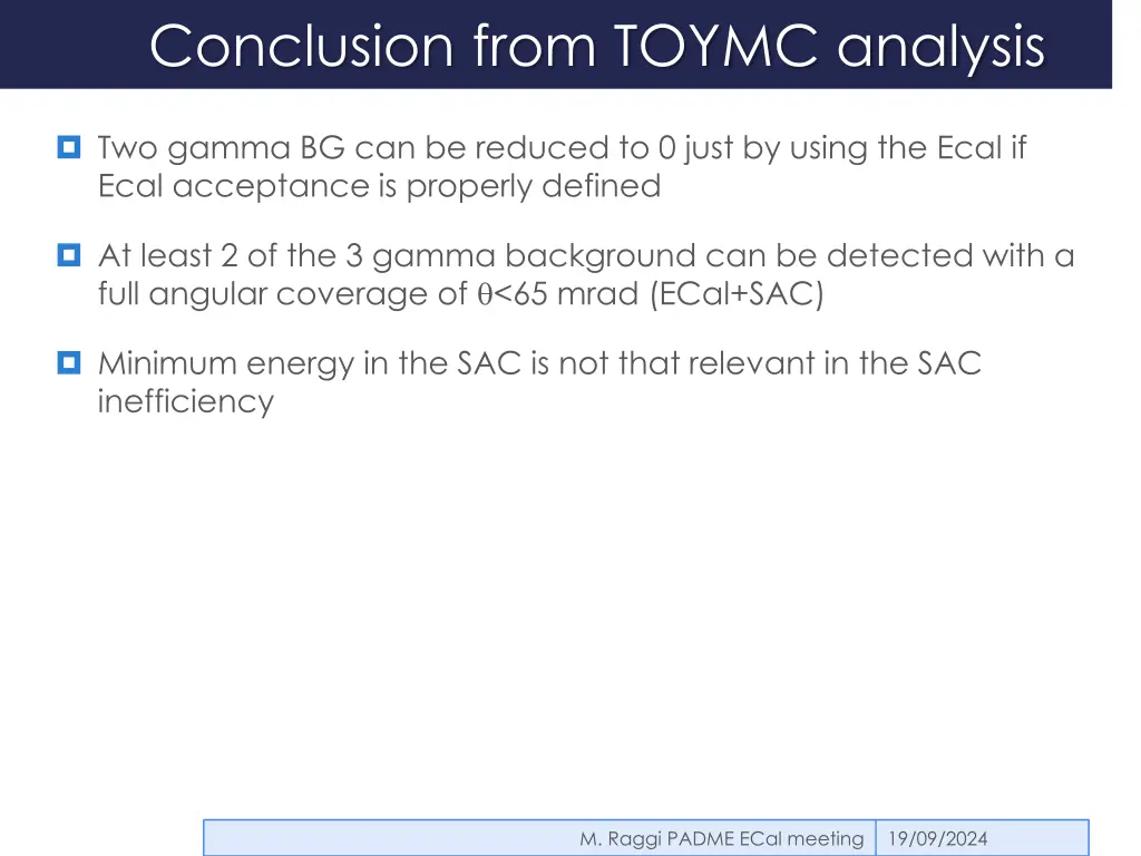 conclusion from toymc analysis