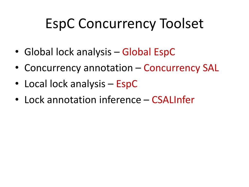 espc concurrency toolset