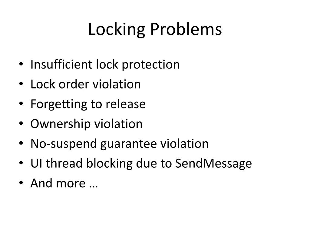 locking problems