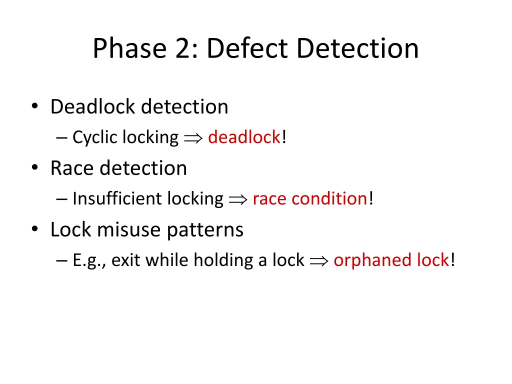 phase 2 defect detection