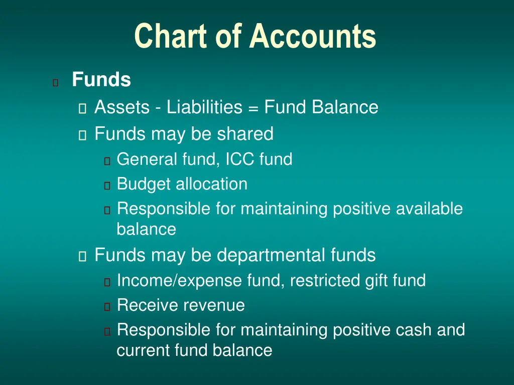 chart of accounts