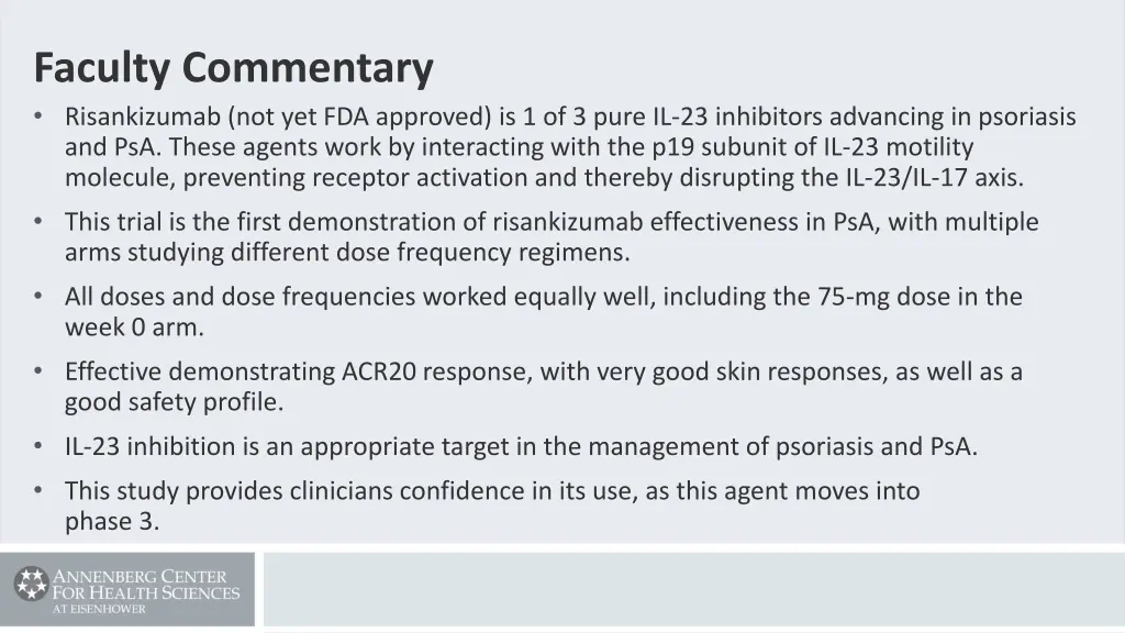 faculty commentary risankizumab