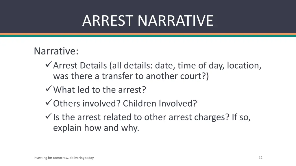 arrest narrative