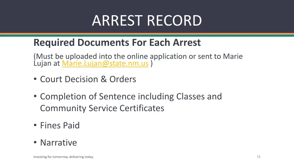 arrest record