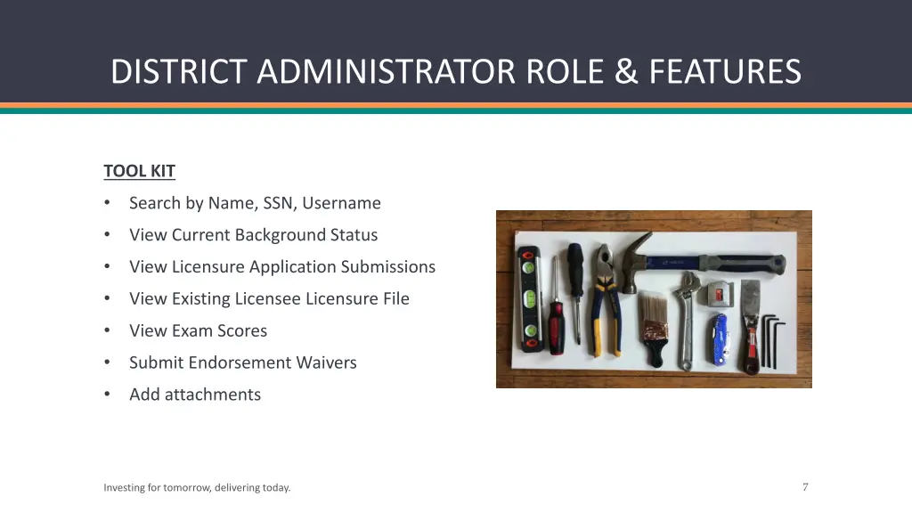 district administrator role features