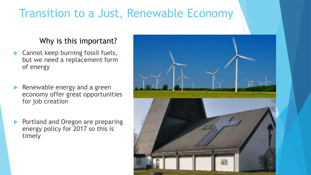 transition to a just renewable economy