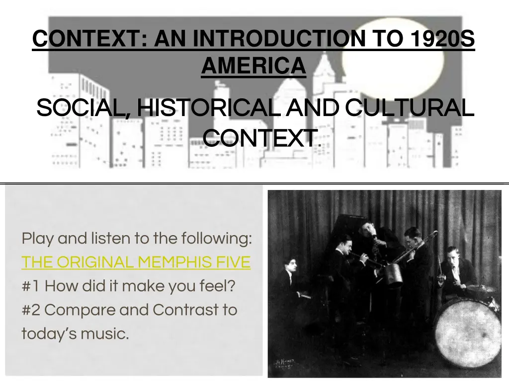 context an introduction to 1920s america