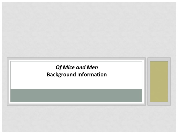 of mice and men background information