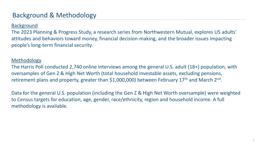 background methodology