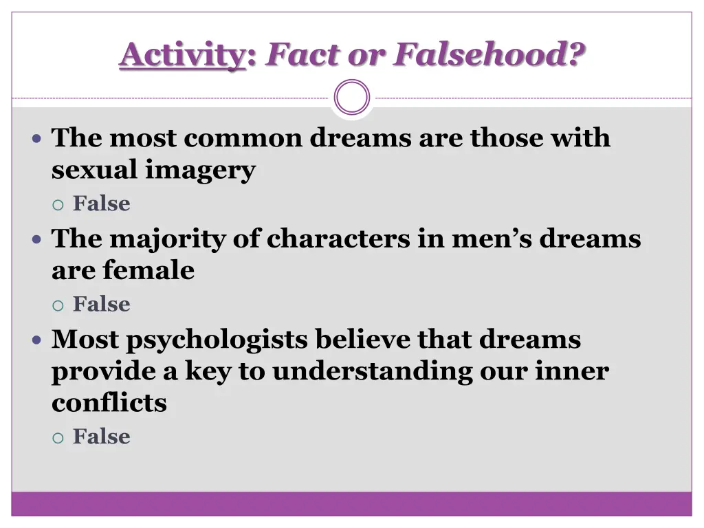 activity fact or falsehood 1