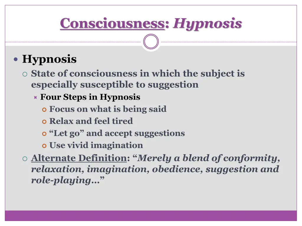 consciousness hypnosis 1