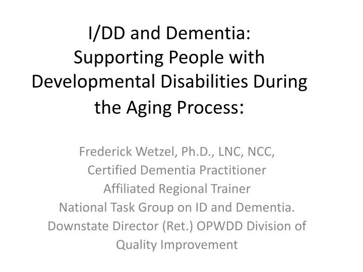 i dd and dementia supporting people with