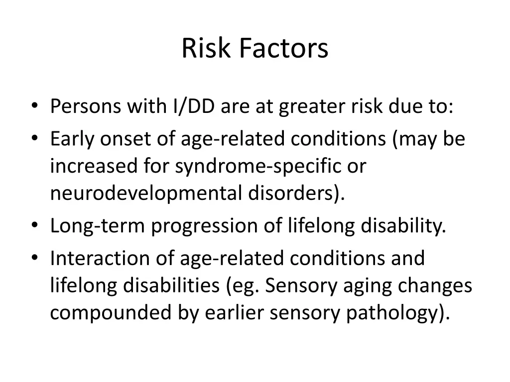 risk factors 2