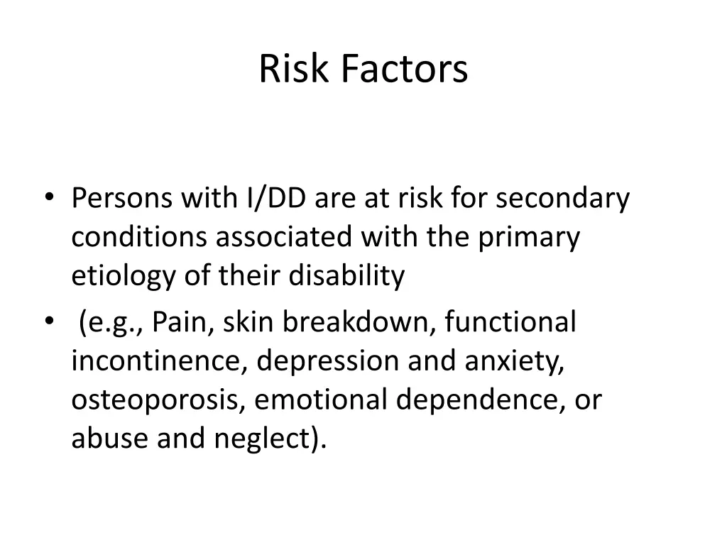 risk factors 4