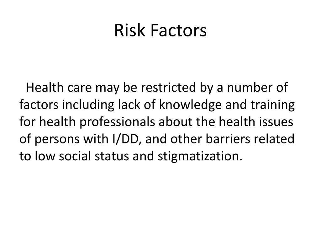 risk factors 6