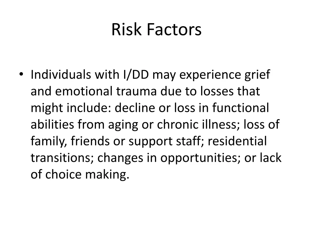 risk factors 7