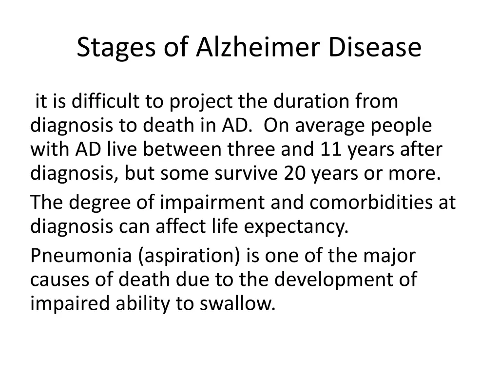 stages of alzheimer disease