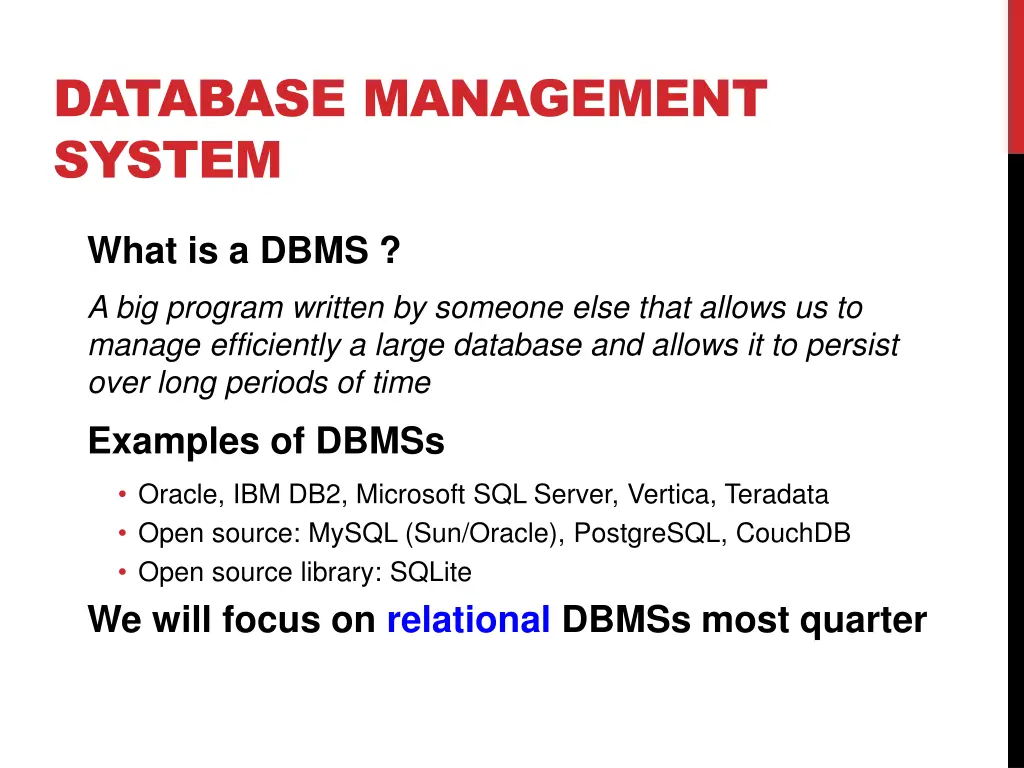 database management system