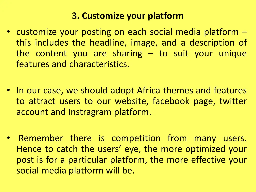 3 customize your platform