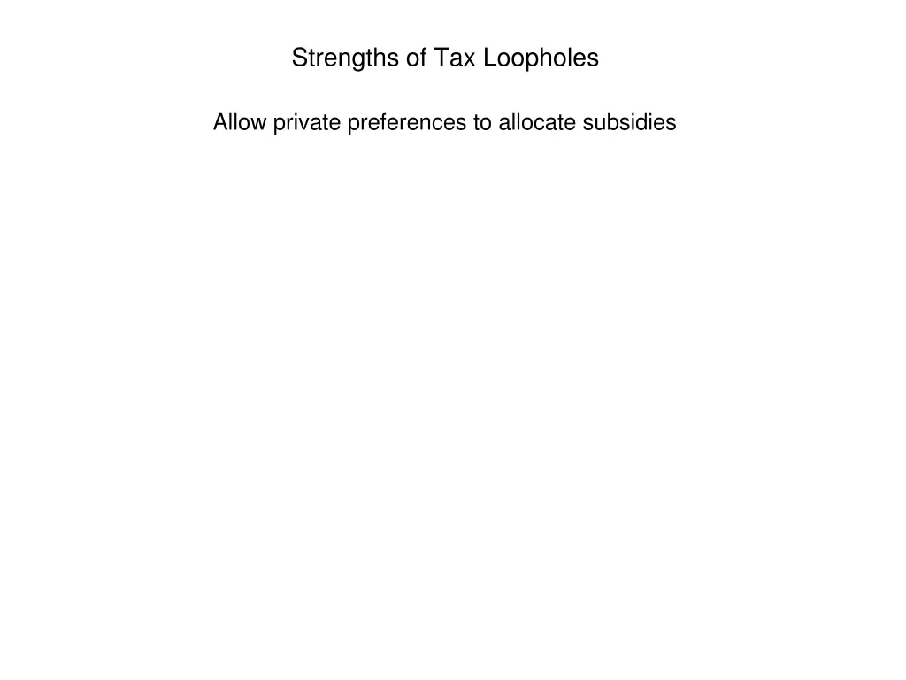 strengths of tax loopholes