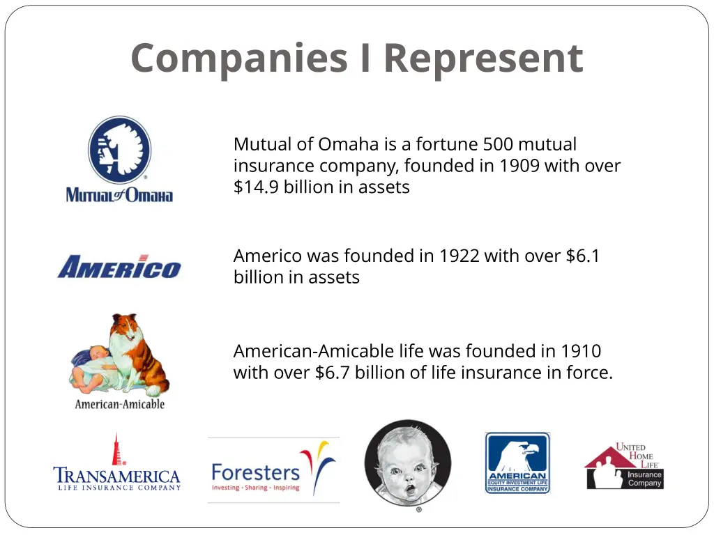 companies i represent