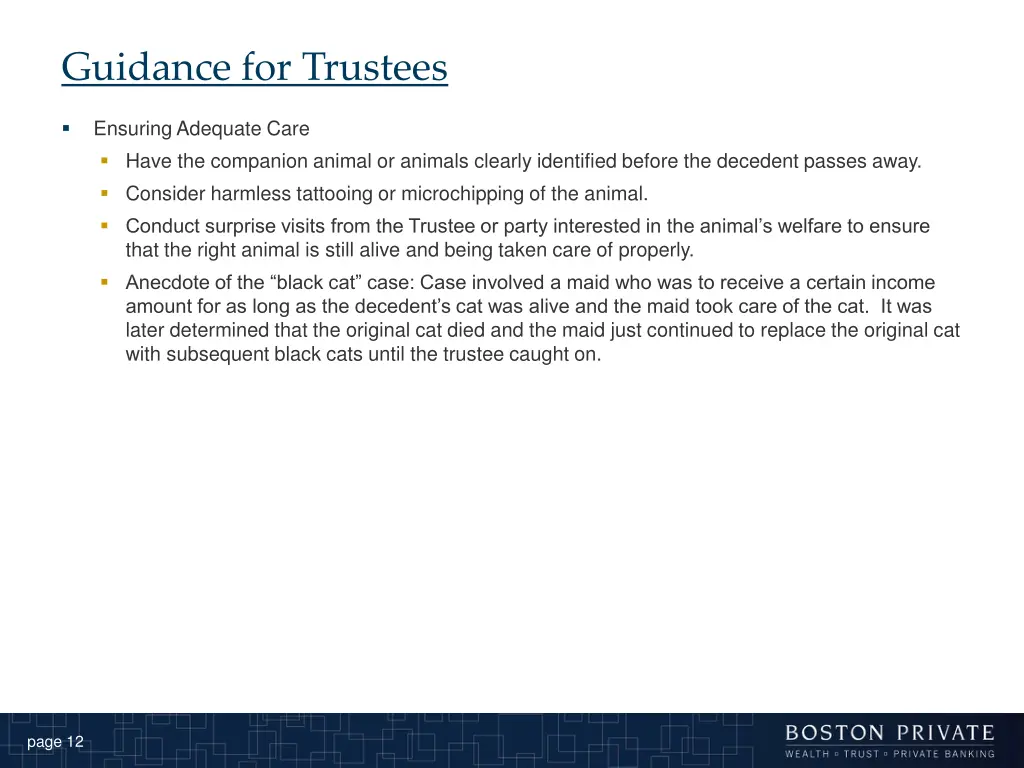 guidance for trustees