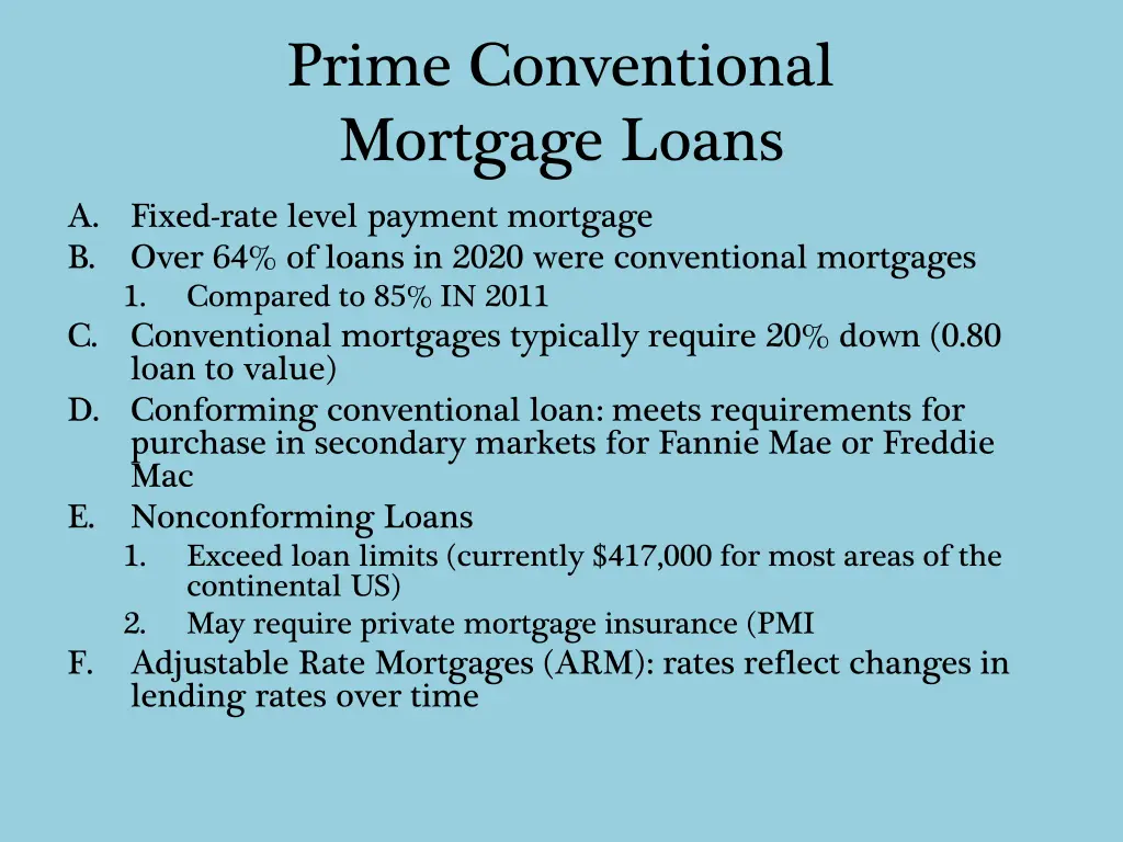 prime conventional mortgage loans fixed rate