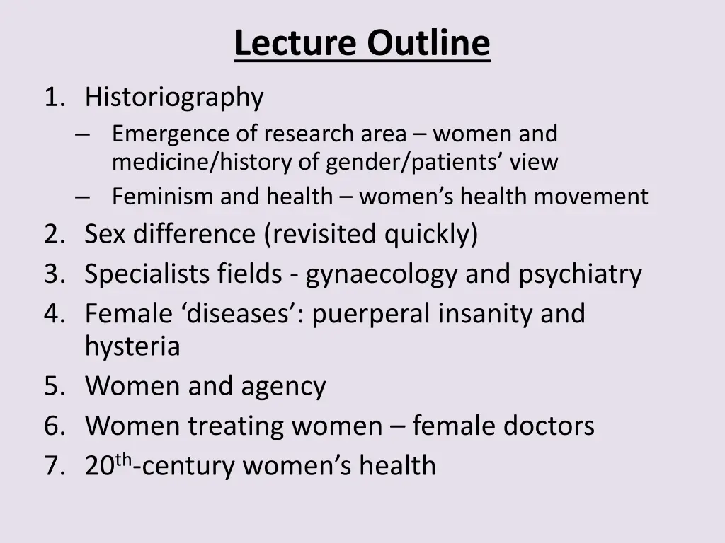 lecture outline