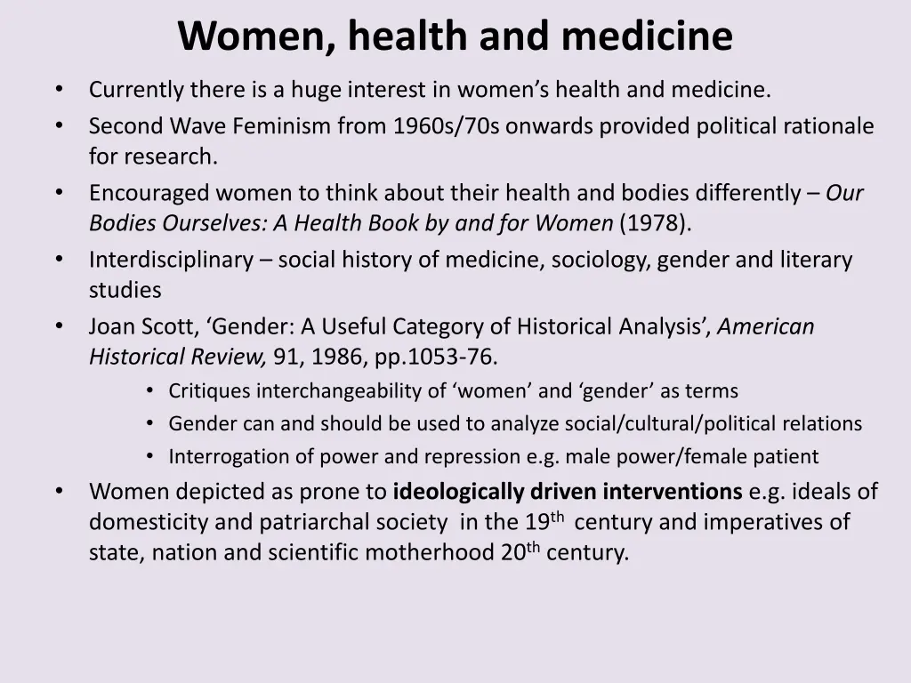 women health and medicine