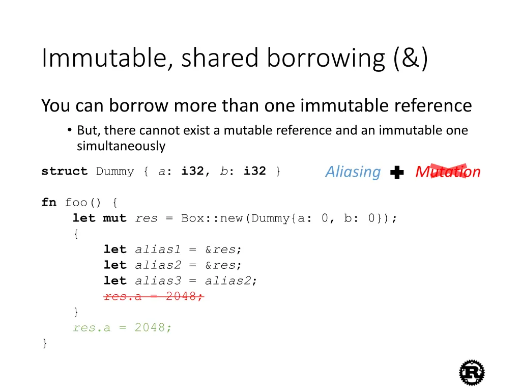 immutable shared borrowing