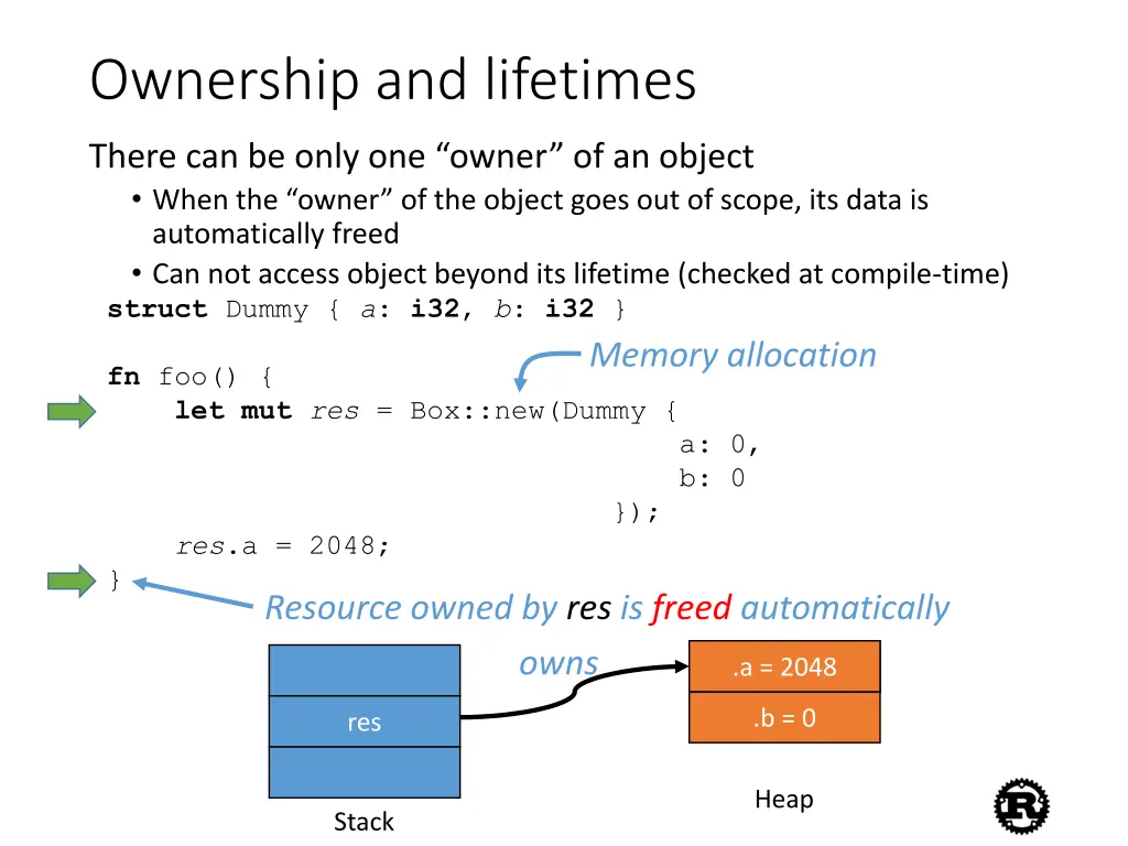 ownership and lifetimes