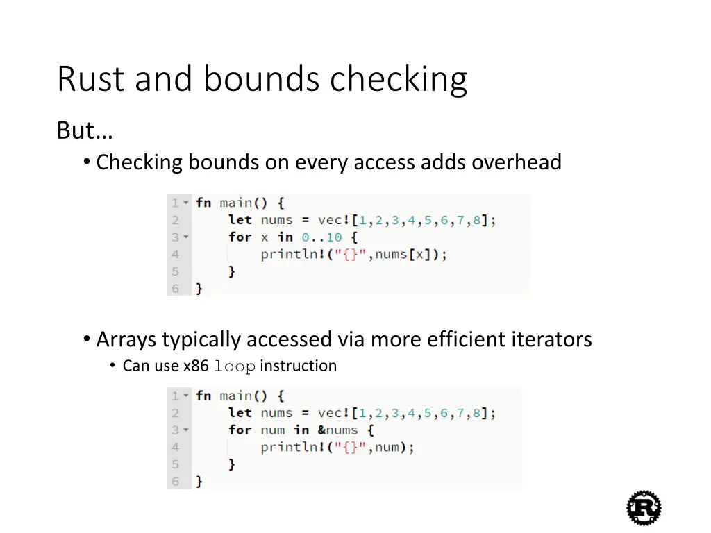 rust and bounds checking