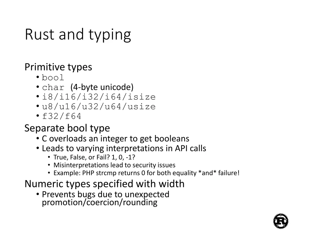 rust and typing