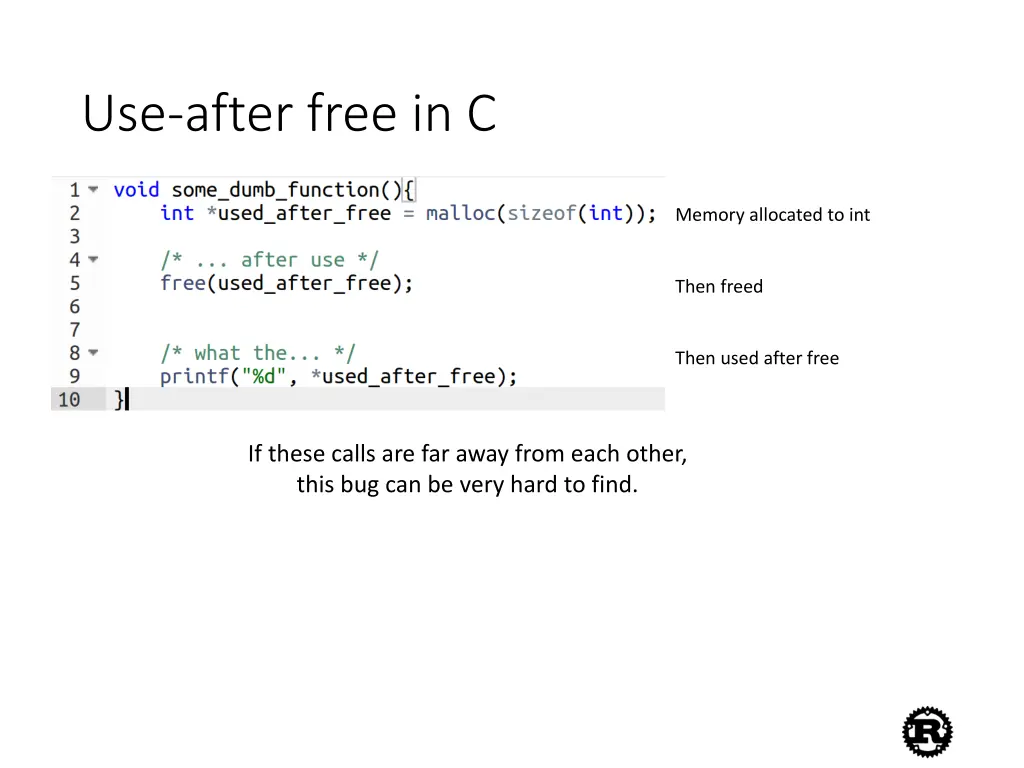 use after free in c