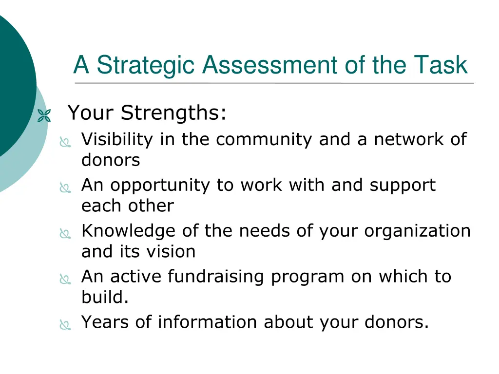 a strategic assessment of the task