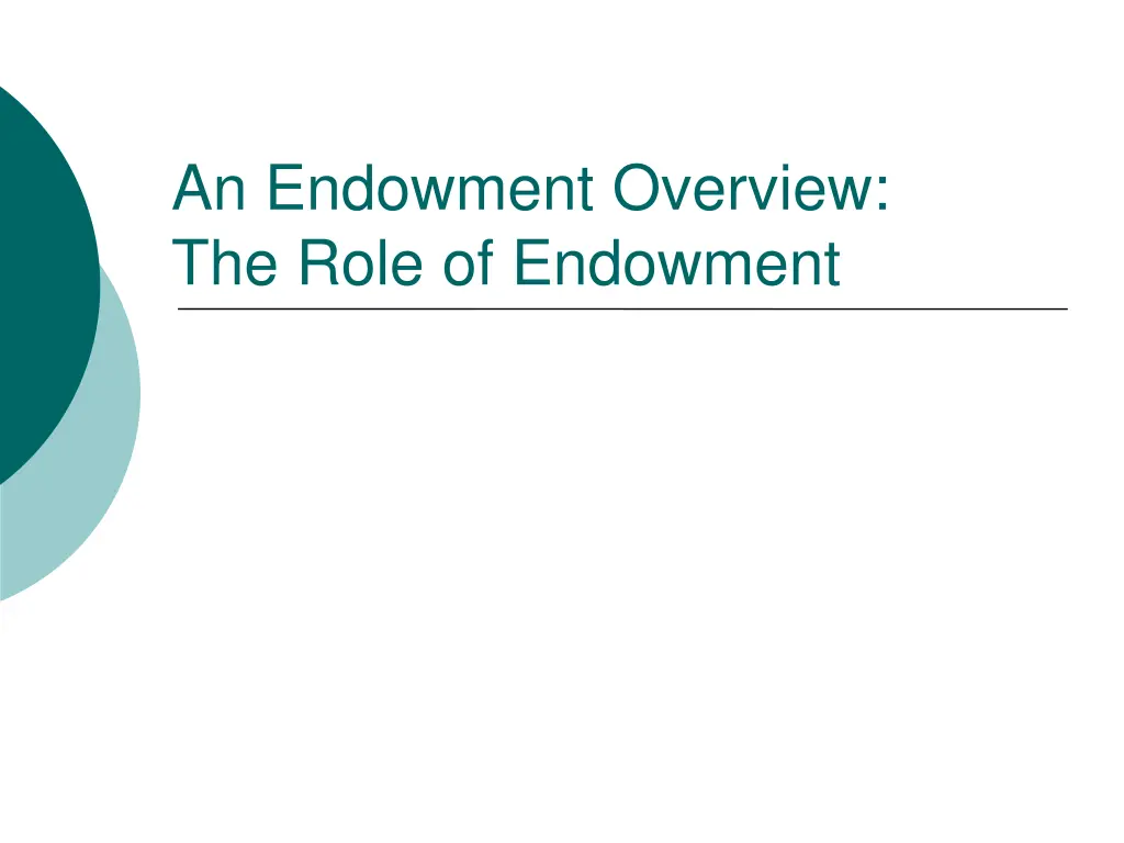 an endowment overview the role of endowment