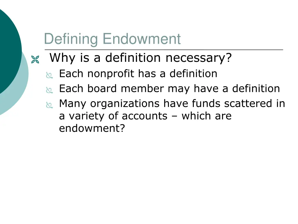 defining endowment why is a definition necessary