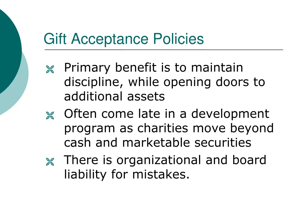 gift acceptance policies