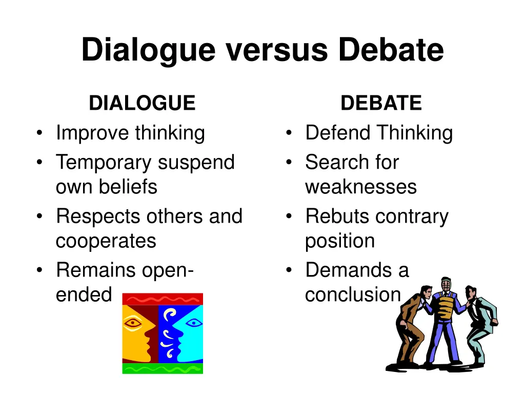 dialogue versus debate