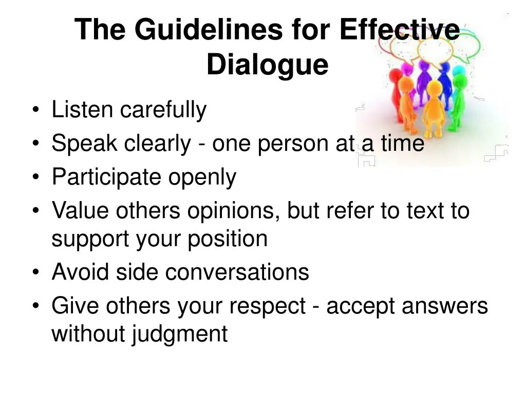 the guidelines for effective dialogue