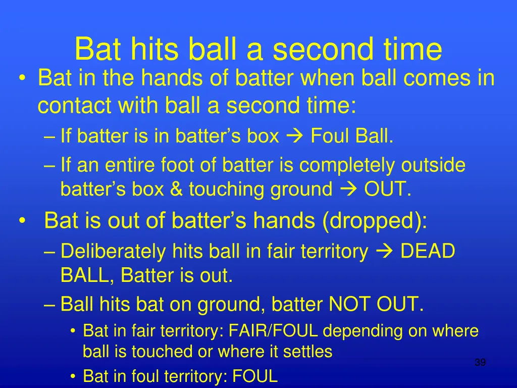 bat hits ball a second time bat in the hands